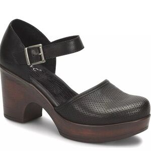 Dansko Black Leather Women's Mules
